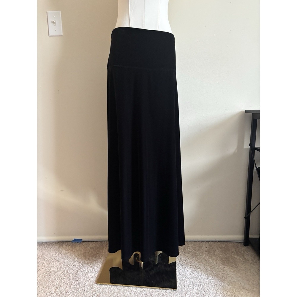 Vintage‎ Y2K Whimsigoth Black Velvet Skirt Plus Size 2X Grunge Goth 90s Pull On